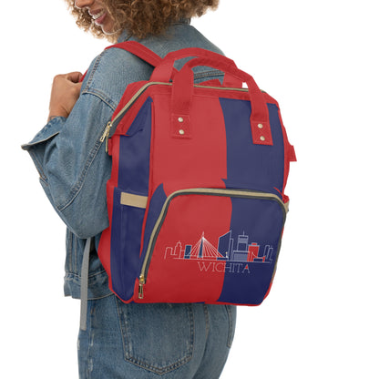 Wichita - Red White and Blue City series - Multifunctional Diaper Backpack