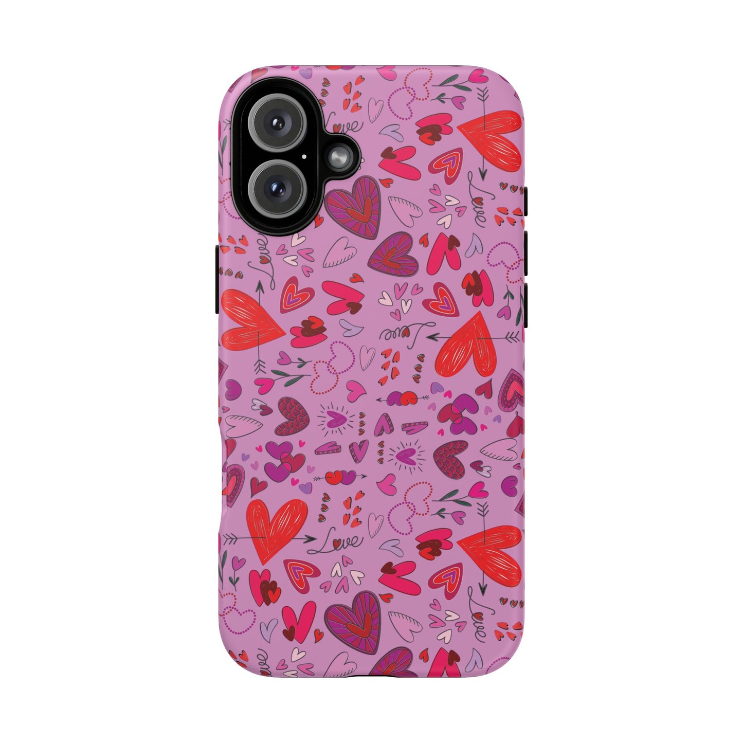 Heart Doodles - Fuschia Pink ff8eff - Tough Cases