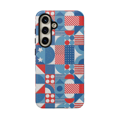 Red White and Blue Bold Pattern - BIG - Oil Paint Texture - Tough Cases