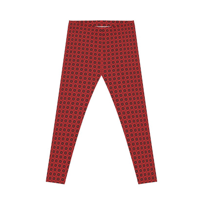 Letter Art - B - Red - Black 000000 - Women's Casual Leggings (AOP)