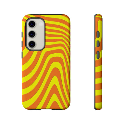 Retro wavy - yellow and orange - Tough Cases