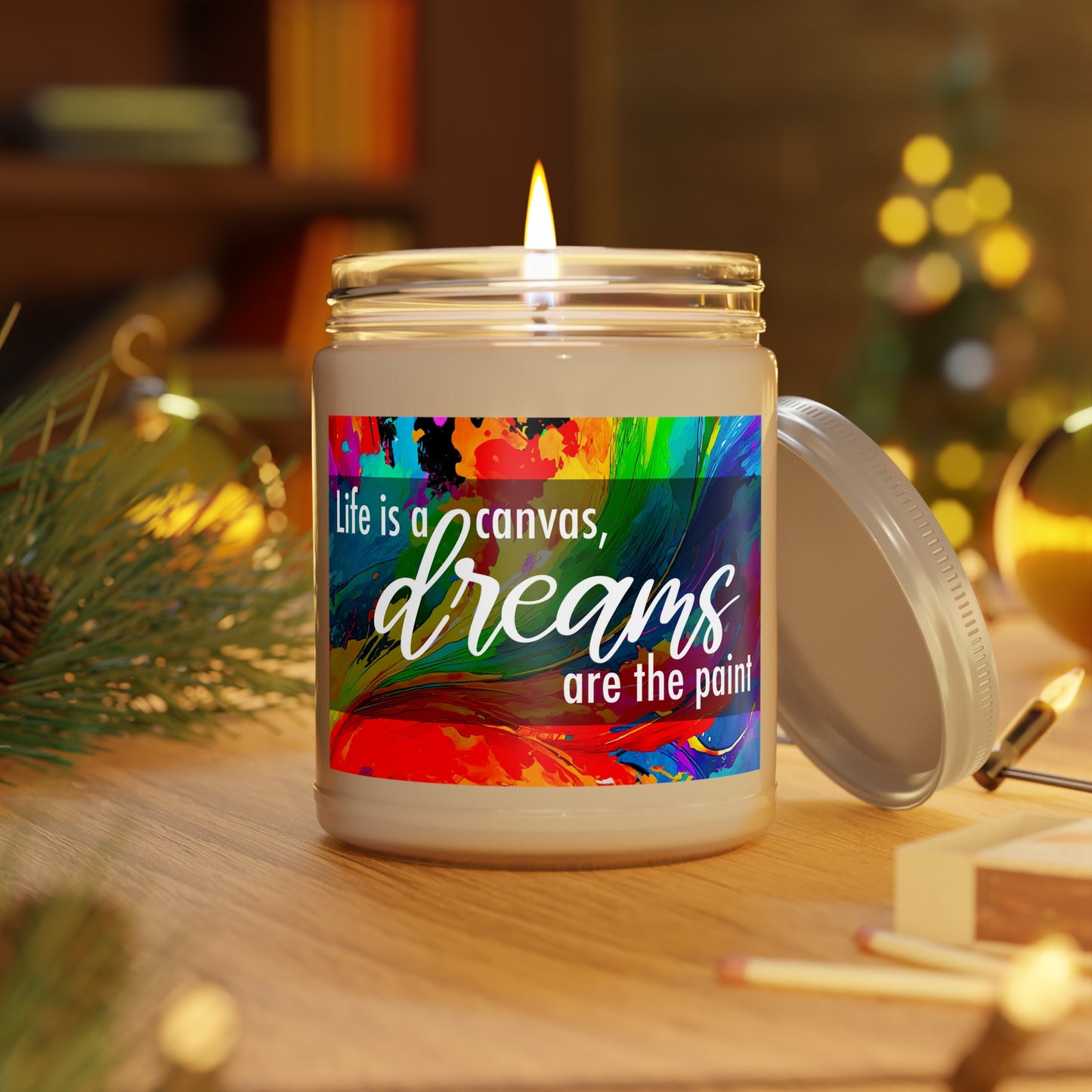 Life is a canvas Dreams are the paint - Black 000000 - Scented Candles, 9oz