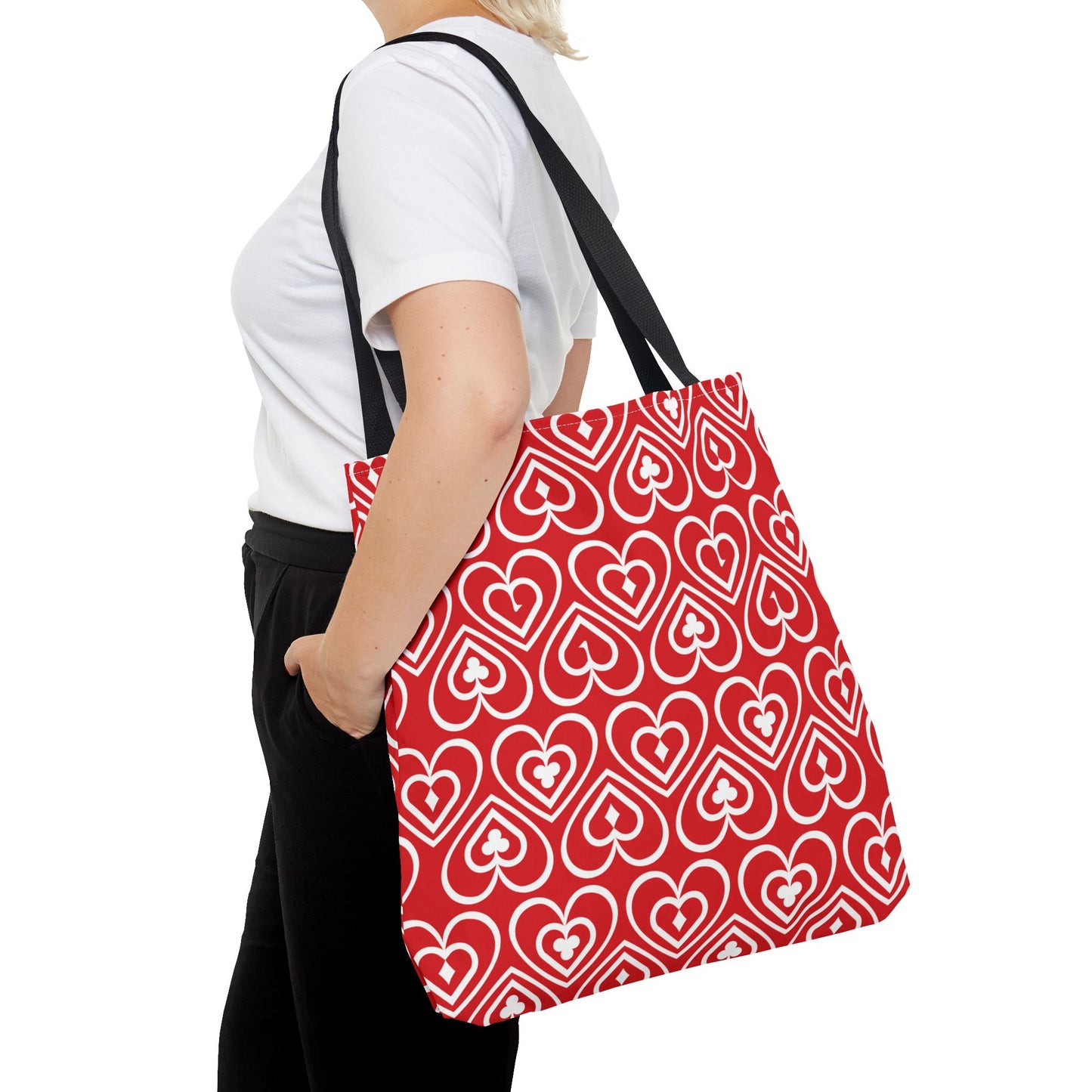 Ducks in the Deck - White - Scarlet de0000 - Tote Bag