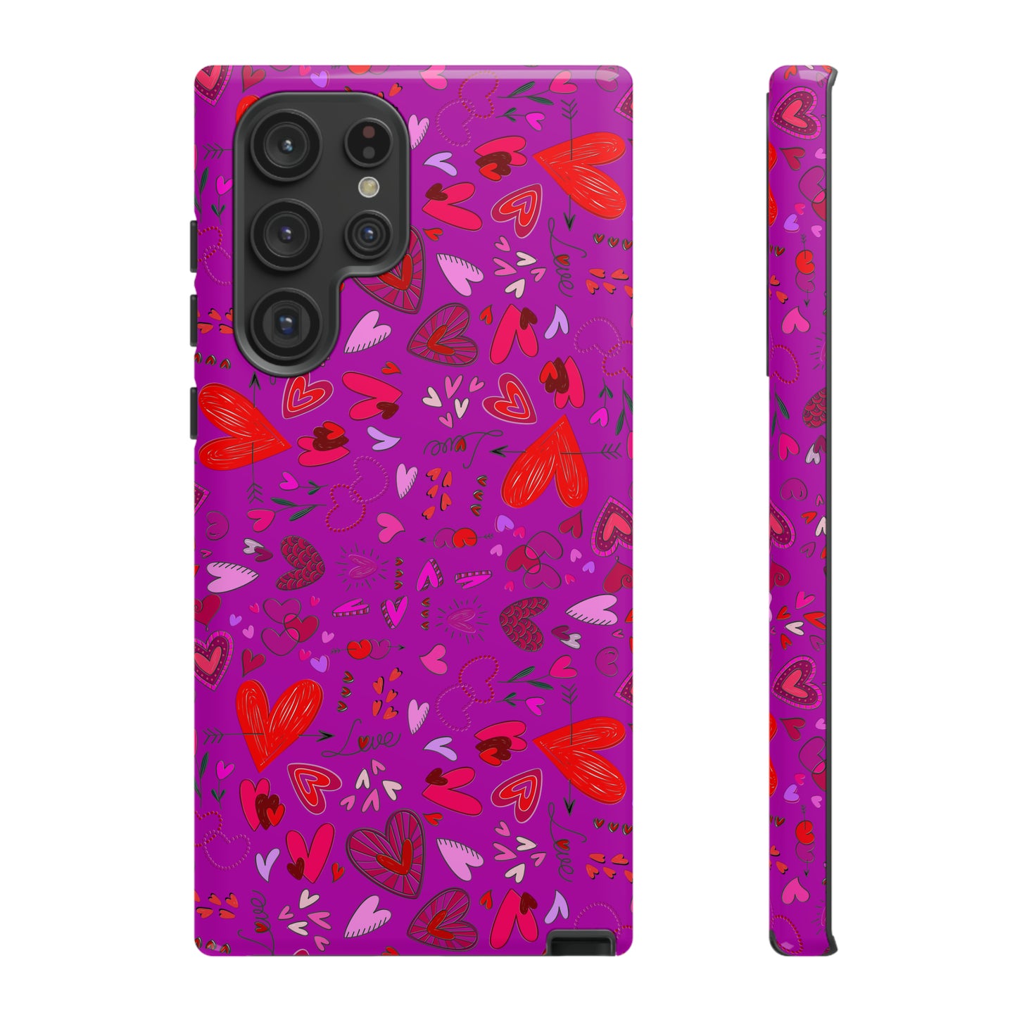 Heart Doodles - Deep Magenta B805AE - Tough Cases