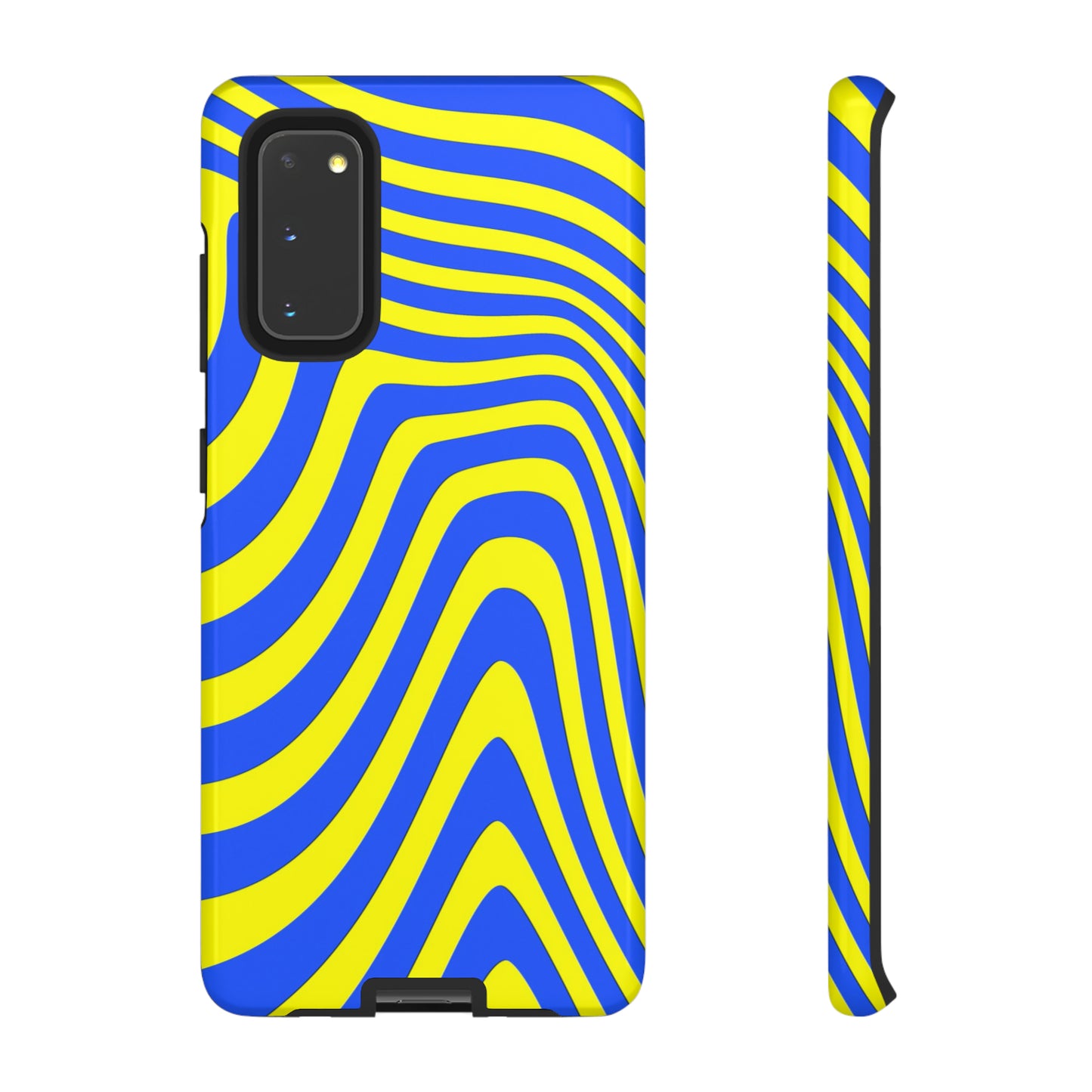 Retro wavy - yellow and blue - Tough Cases