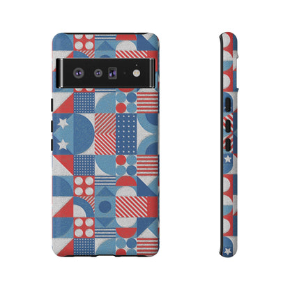 Red White and Blue Bold Pattern - BIG - Oil Paint Texture - Tough Cases