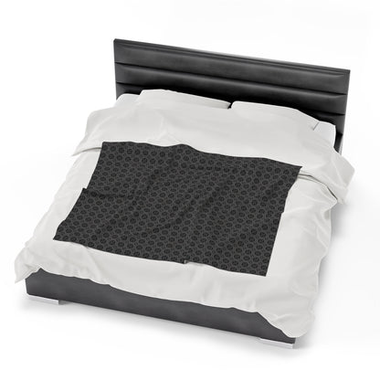 Letter Art - B - Gray - Black 000000 - Velveteen Plush Blanket