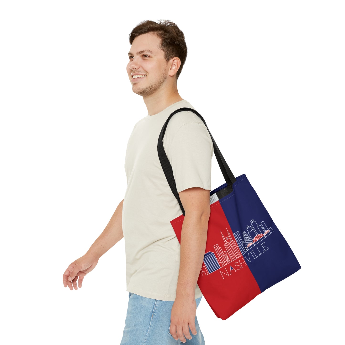 Nashville - Red White and Blue City series - Logo - Tote Bag