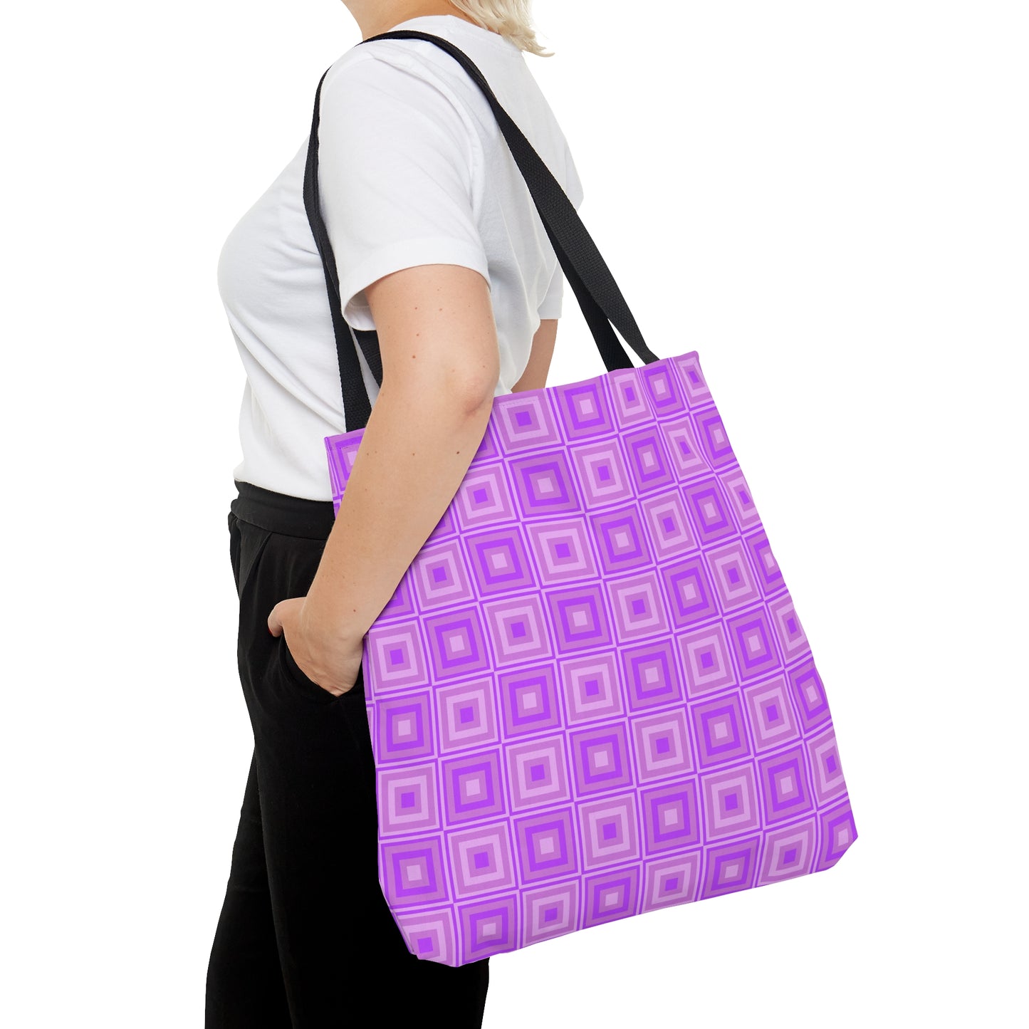 Heliotrope - Mauve Squares - Tote Bag