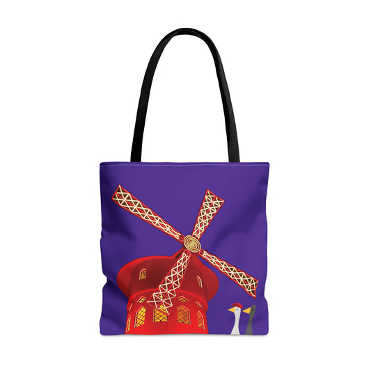 Ducks Visit Moulin Rouge - Purple Heart 5412AB - Tote Bag