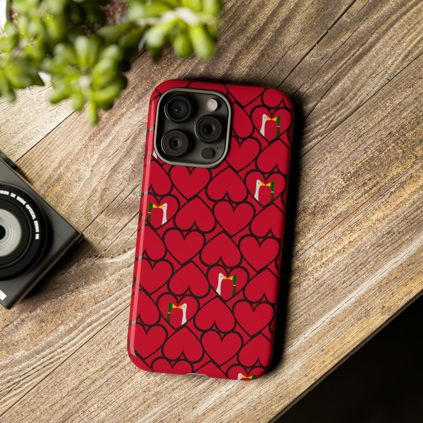 Ducks in hearts - Fire Engine Red c8092e - Tough Cases