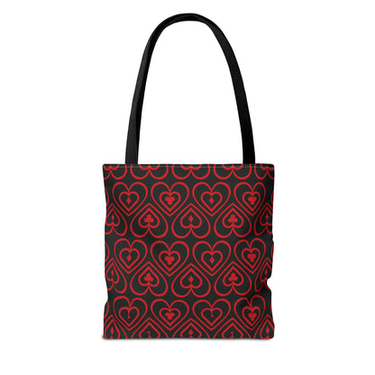 Ducks in the Deck - Red - Black 000000 - Tote Bag