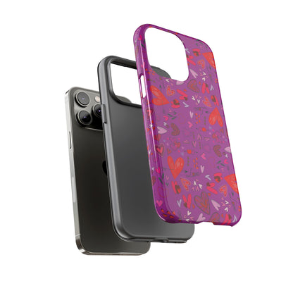 Heart Doodles - Deep Magenta B805AE - Tough Cases