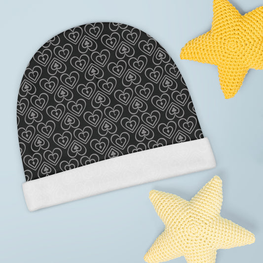 Baby Beanie - Ducks in the Deck - Gray - Black