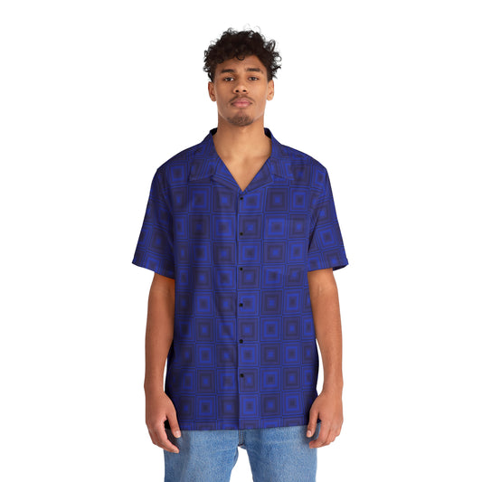 Blue Squares - Men's Hawaiian Shirt