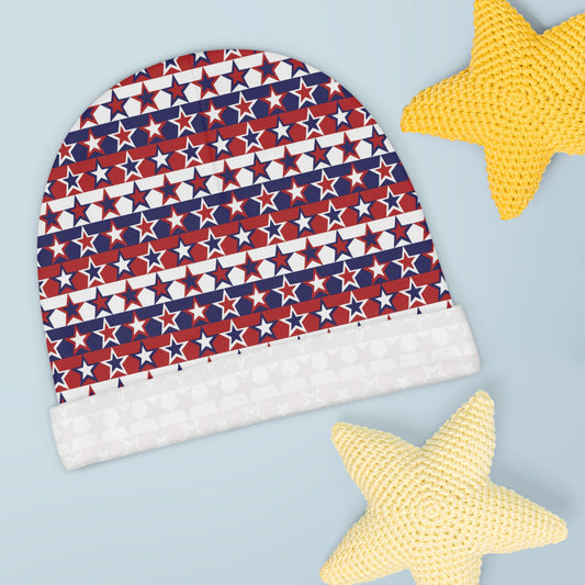 Red White and Blue Stars - Stripes - Baby Beanie (AOP)