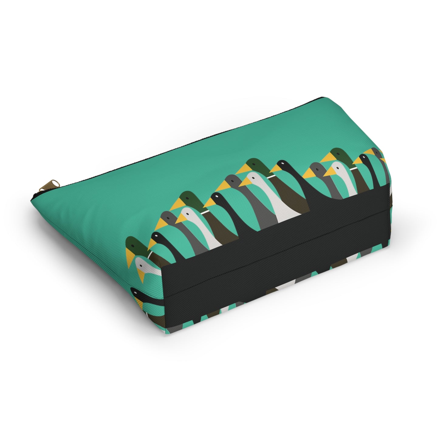 Marching ducks - Turquoise 12d3ad - Accessory Pouch w T-bottom