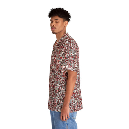 Futuristic Pattern - Red - Men's Hawaiian Shirt