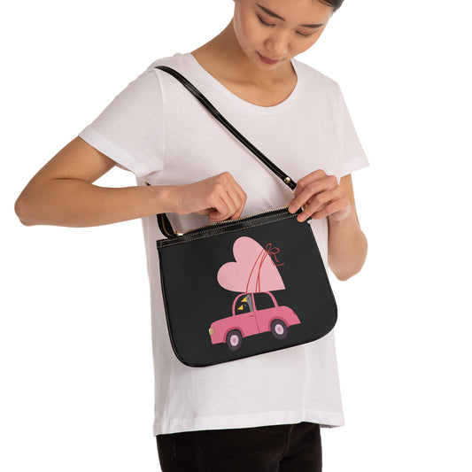 Ducks delivering a lot of love - Black 000000 - Small Shoulder Bag