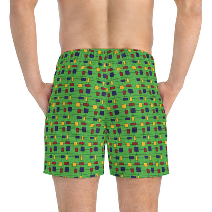 Inspired by Piet Mondrian - Kelly Green 4cbb17 - Swim Trunks