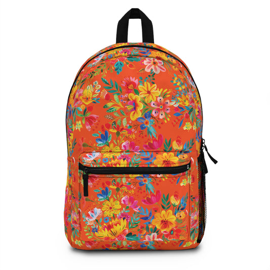 Bright Bold Watercolor Flowers - Orange FE5000 - Backpack