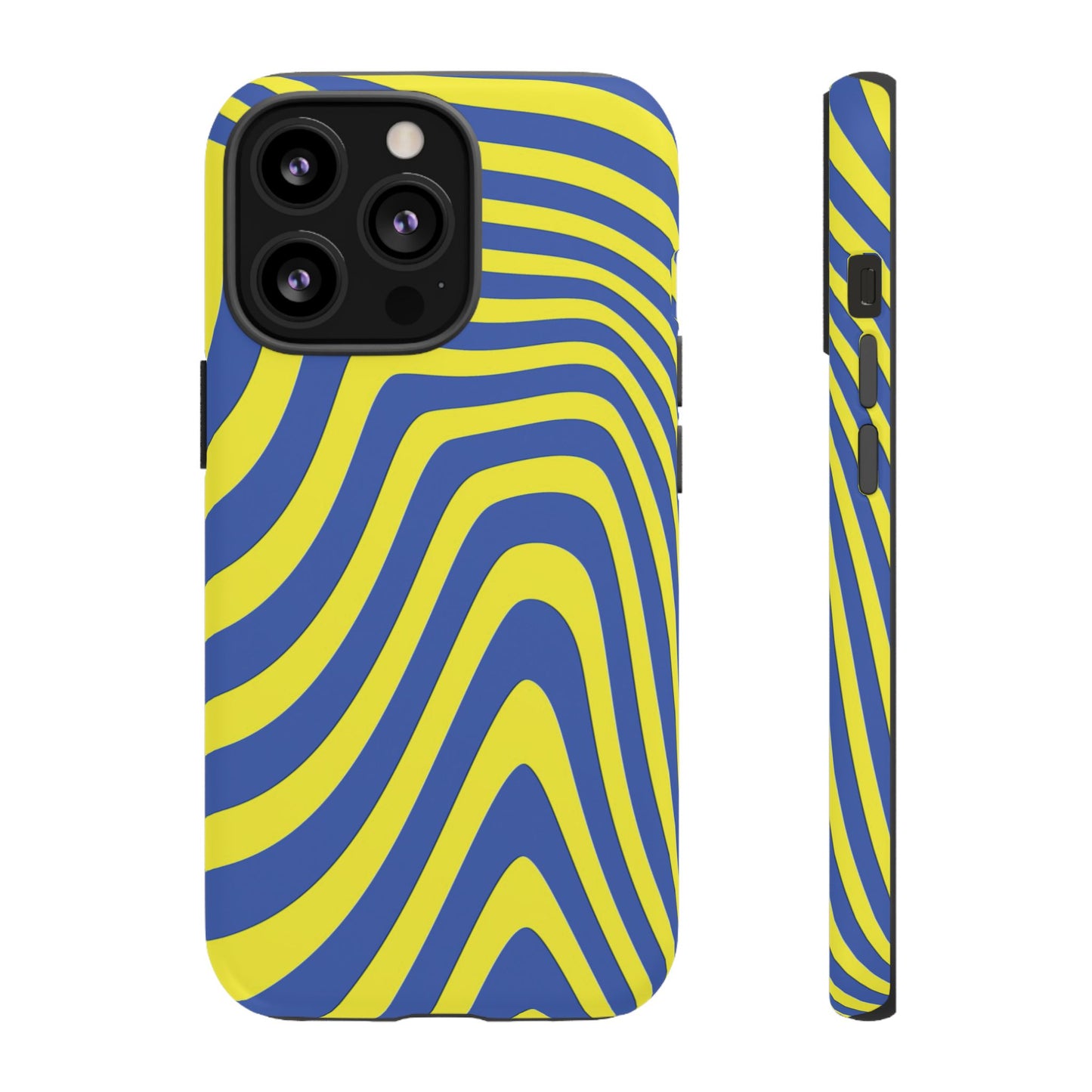 Retro wavy - yellow and blue - Tough Cases