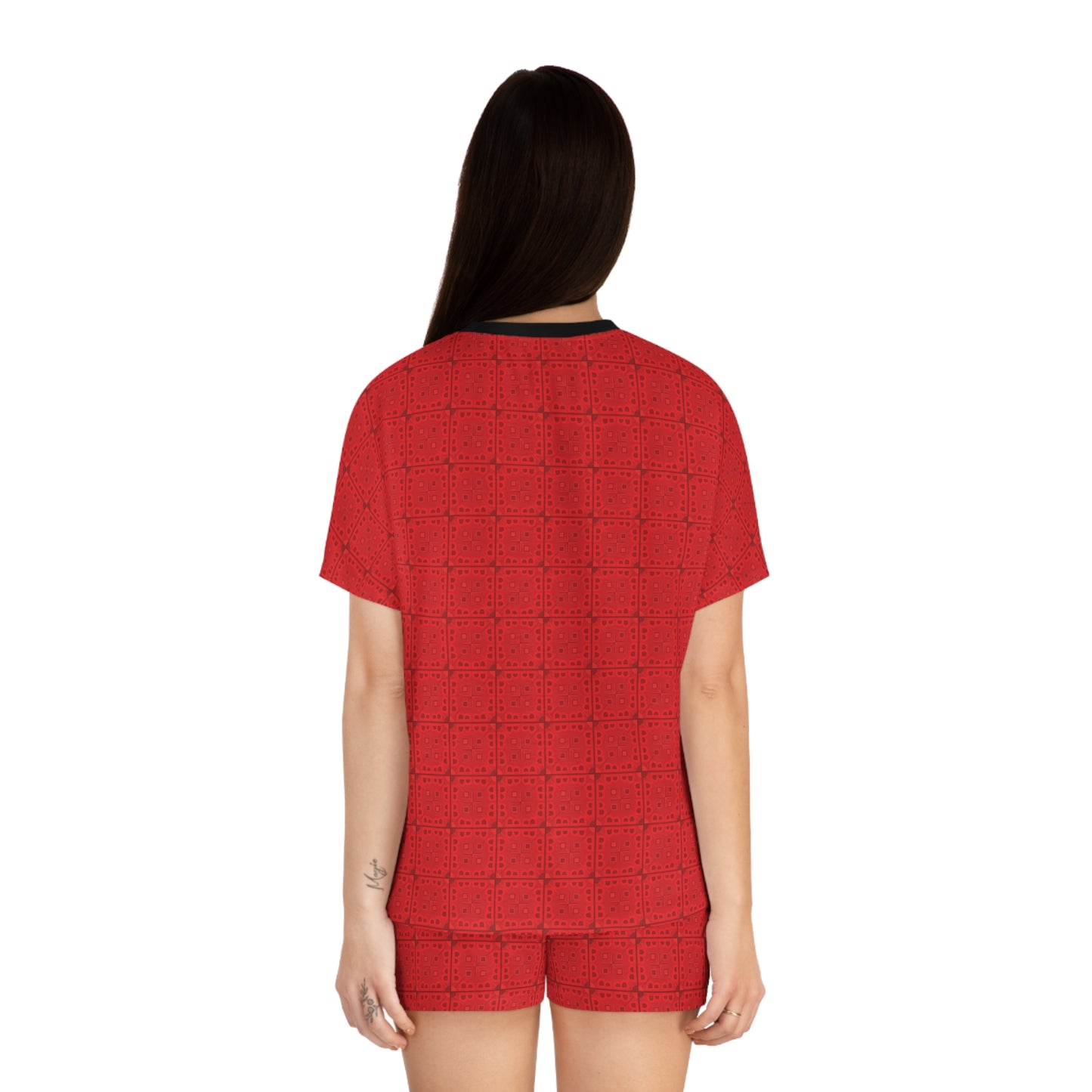 Letter Art Women's Pajama Set - Red - Scarlet