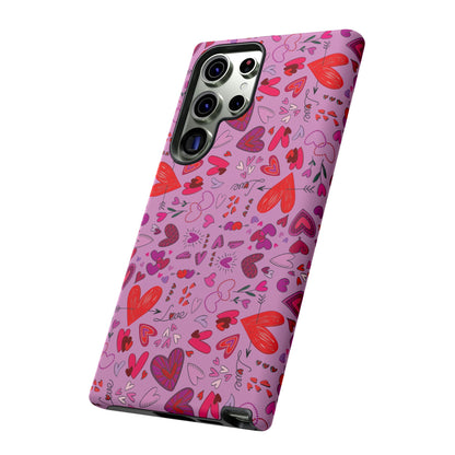 Heart Doodles - Fuschia Pink ff8eff - Tough Cases