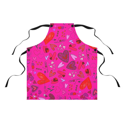 Heart Doodles - Mean Girls Lipstick ff00a8 - Apron