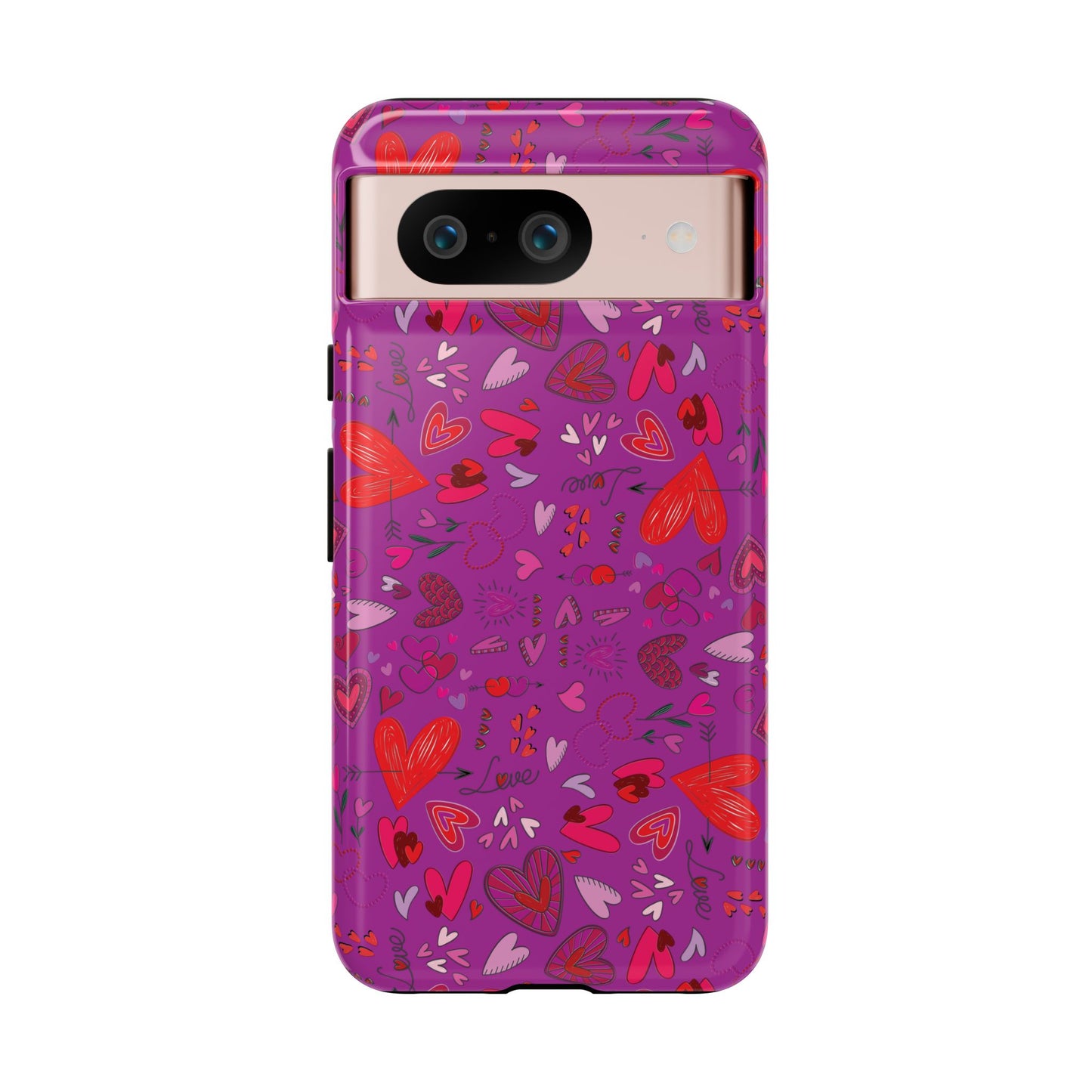 Heart Doodles - Deep Magenta B805AE - Tough Cases