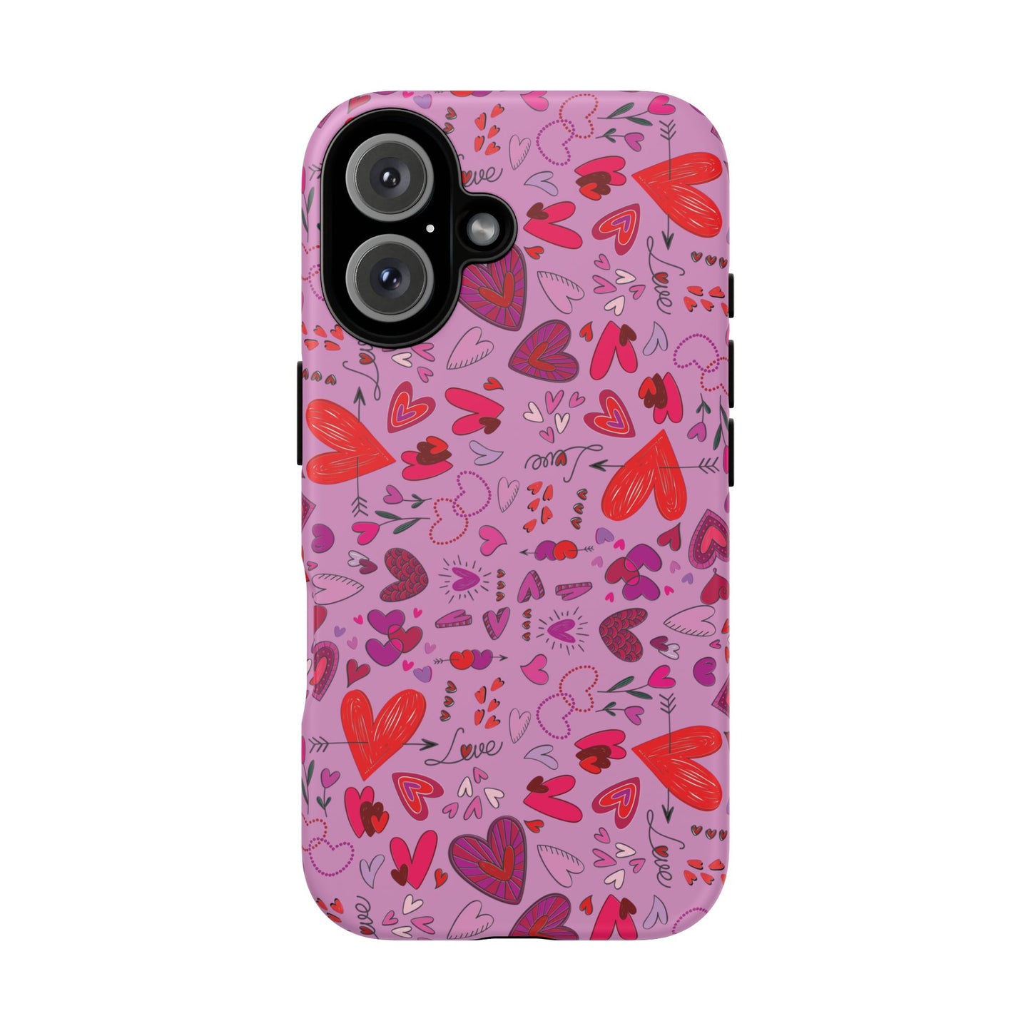 Heart Doodles - Fuschia Pink ff8eff - Tough Cases