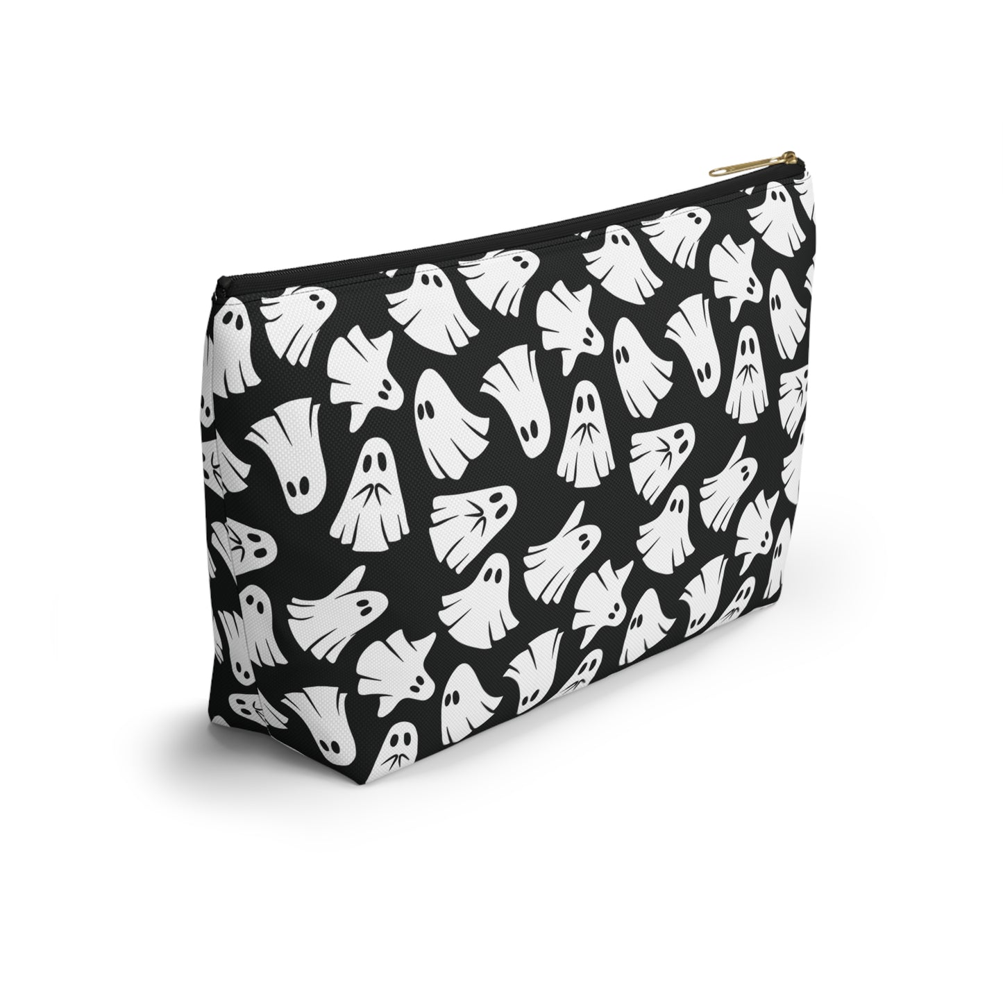 Boo - Ghosts - Halloween - Black 000000 - Accessory Pouch w T-bottom