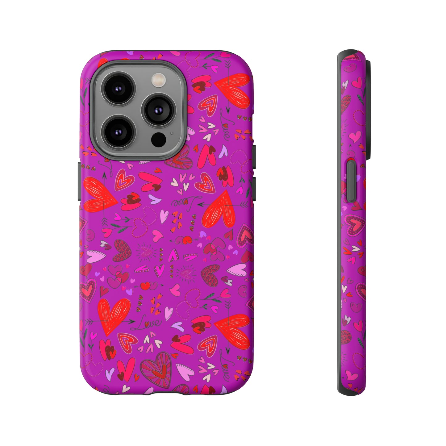 Heart Doodles - Deep Magenta B805AE - Tough Cases