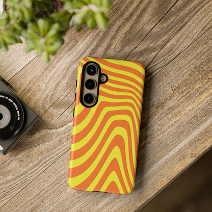 Retro wavy - Yellow and Orange - Tough Cases