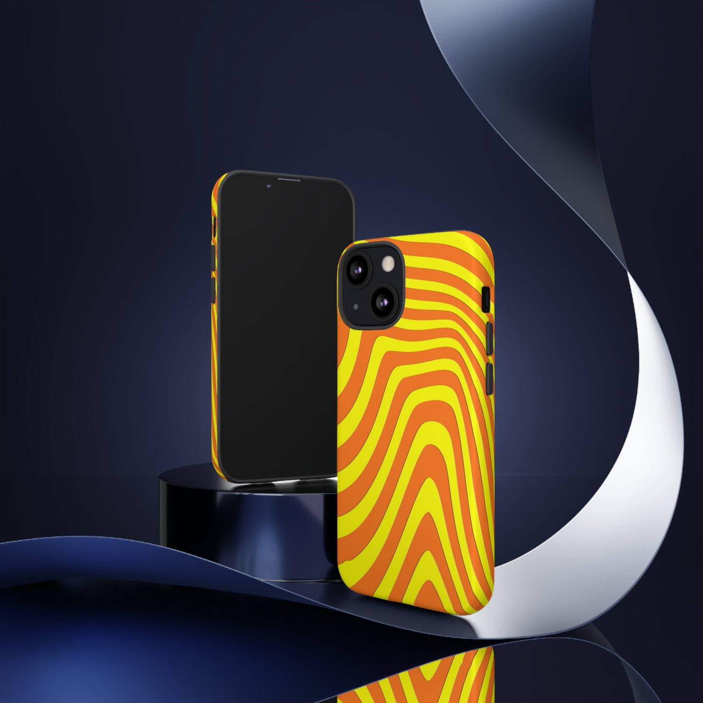 Retro wavy - yellow and orange - Tough Cases