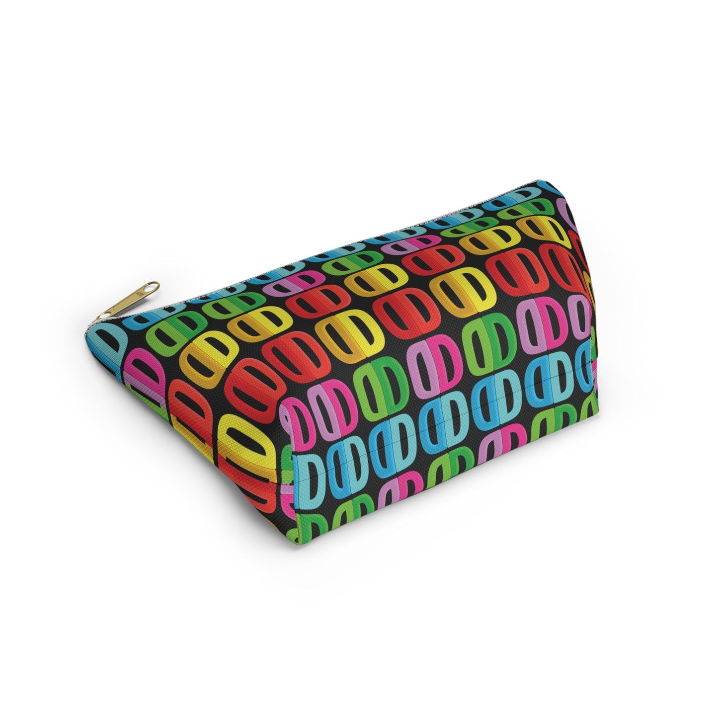 Letter Art - D - Black 000000 - Accessory Pouch w T-bottom