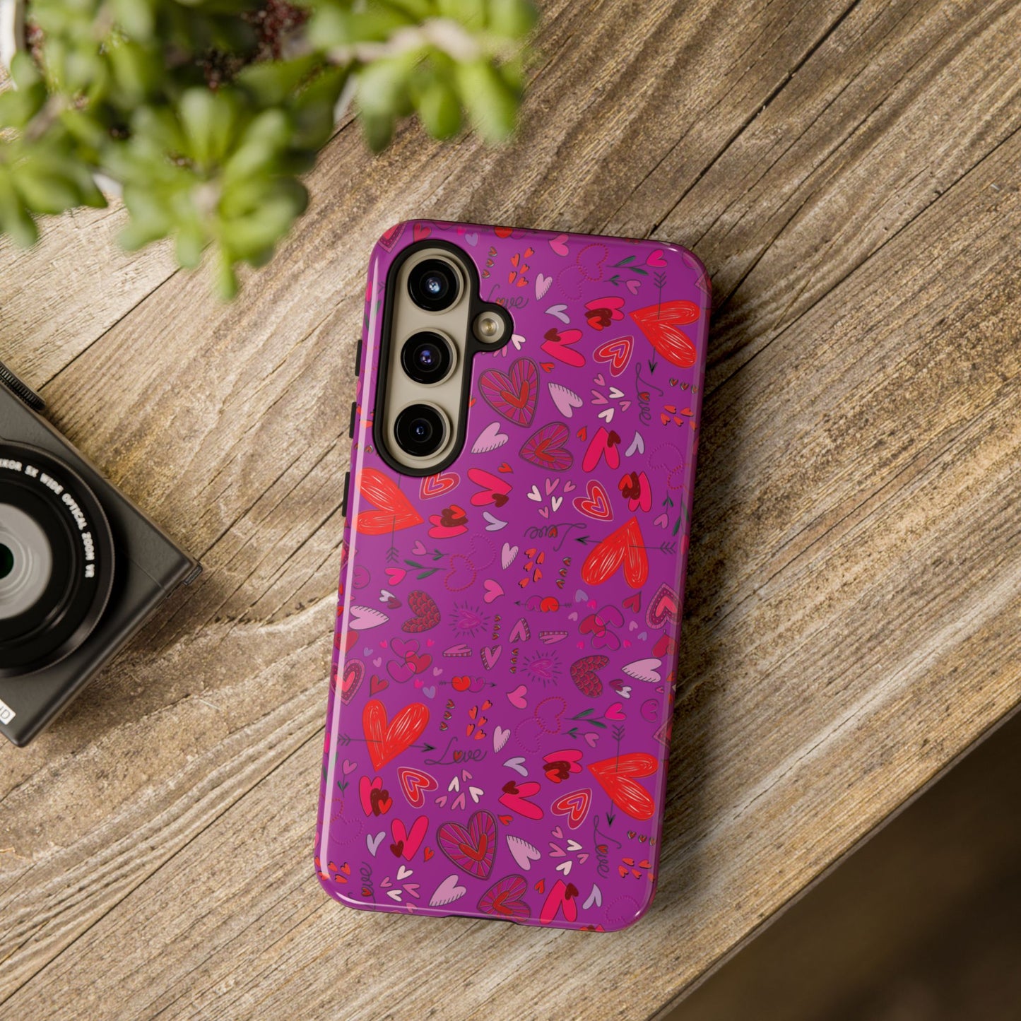 Heart Doodles - Deep Magenta B805AE - Tough Cases