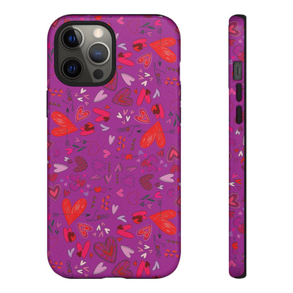 Heart Doodles - Deep Magenta B805AE - Tough Cases