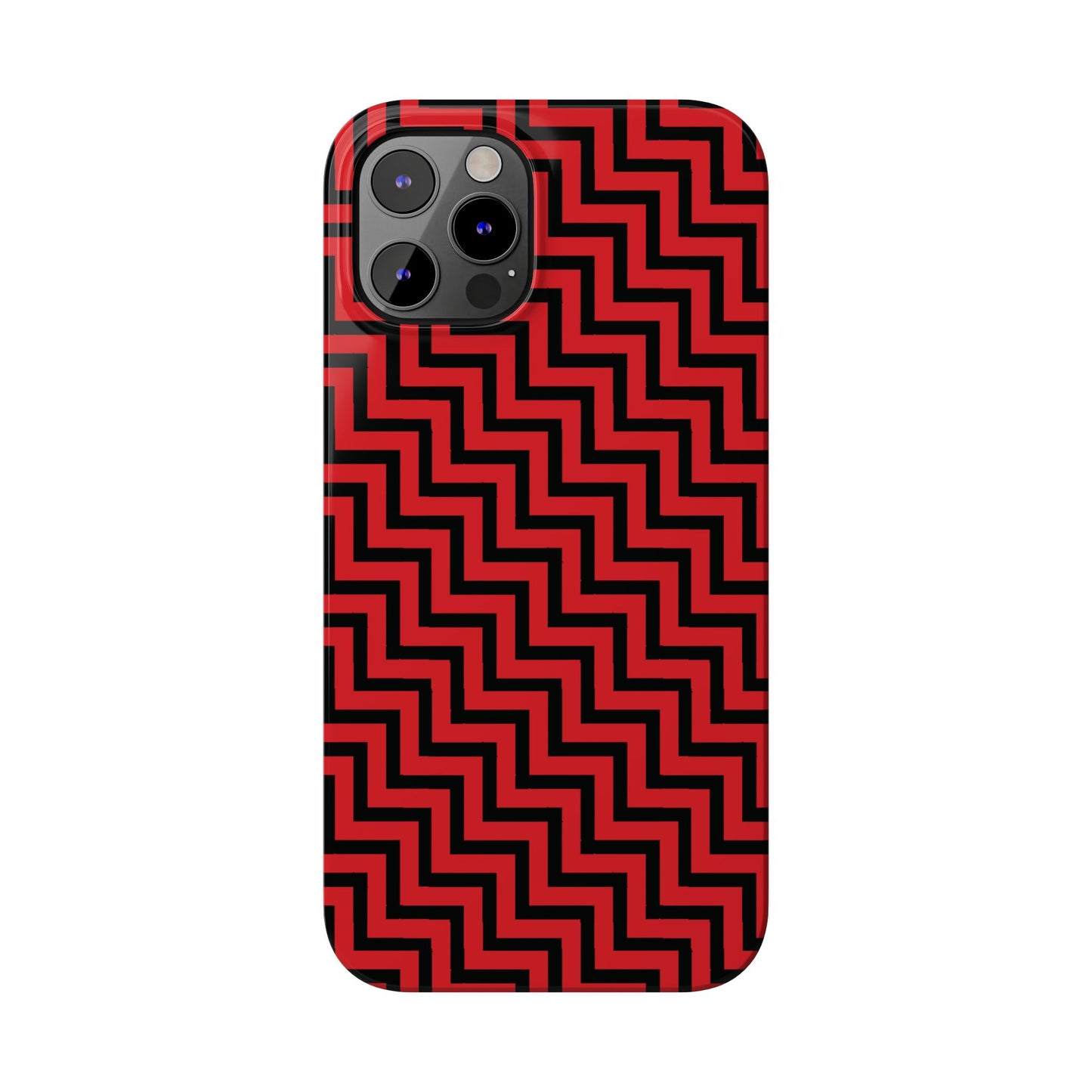 Zigs and Zags - Black - Scarlet - Slim Phone Cases