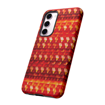 Geometric Flame - Red Triangles - Boston University Red d00000 - Tough Cases