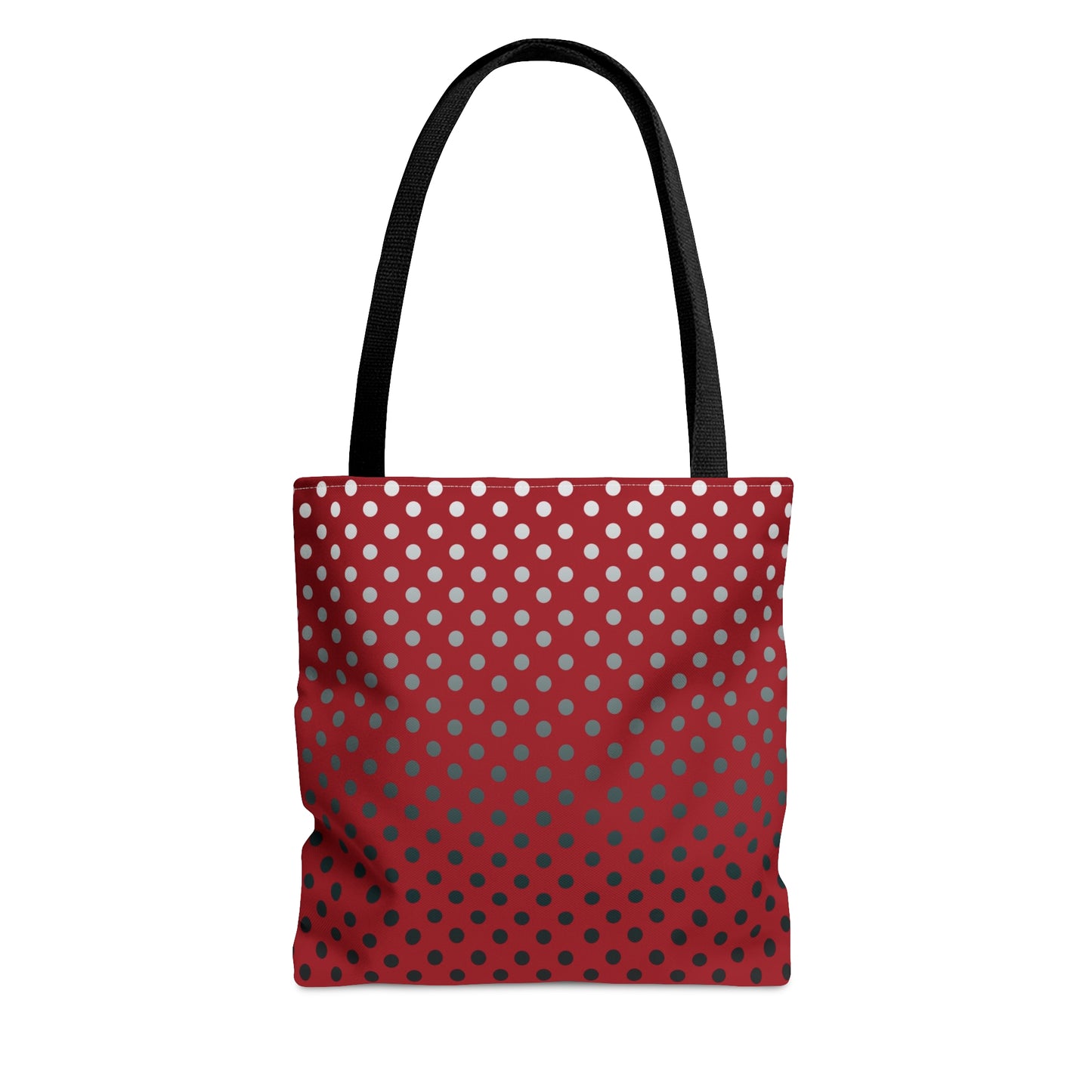 Red with Black Gray White Dots - Tote Bag