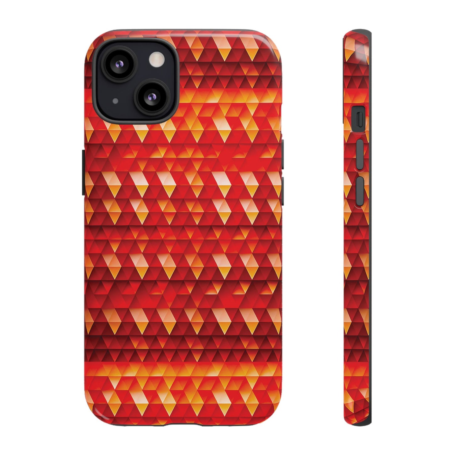 Geometric Flame - Red Triangles - Boston University Red d00000 - Tough Cases