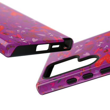 Heart Doodles - Deep Magenta B805AE - Tough Cases