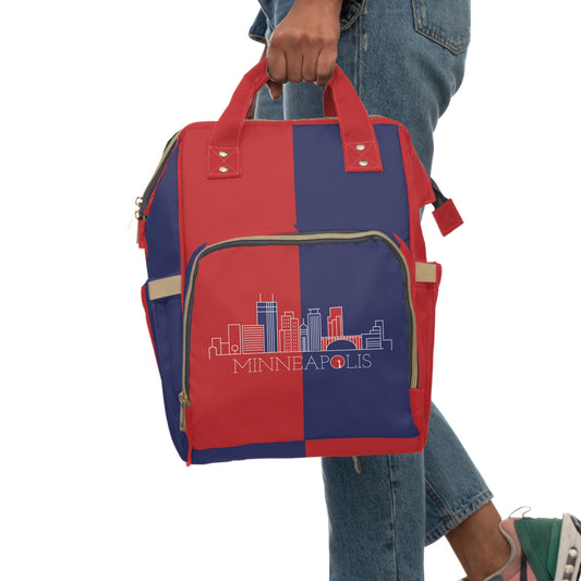 Minneapolis - Red White and Blue City series - Multifunctional Diaper Backpack