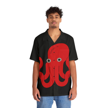 BIG Octopus - Black 000000 - Men's Hawaiian Shirt