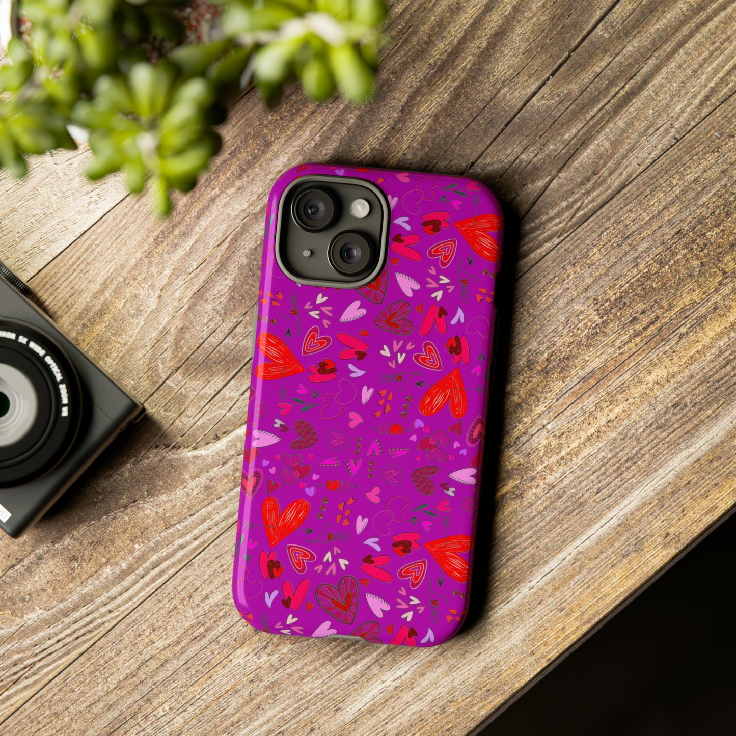 Heart Doodles - Deep Magenta B805AE - Tough Cases