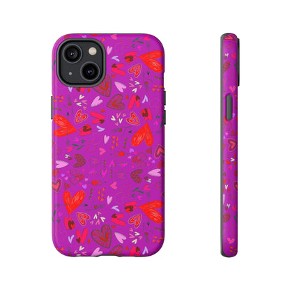 Heart Doodles - Deep Magenta B805AE - Tough Cases