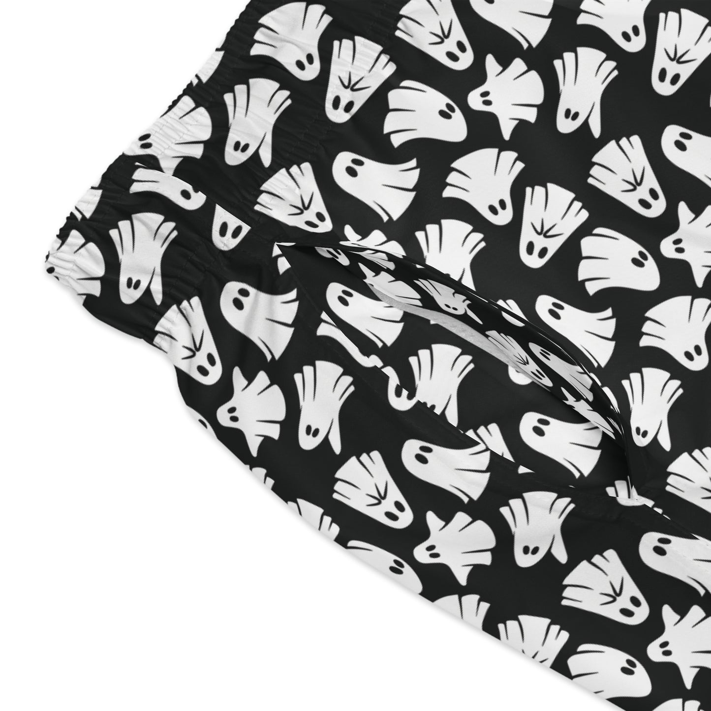 Boo - Ghosts - Halloween - Black 000000 - Swim Trunks