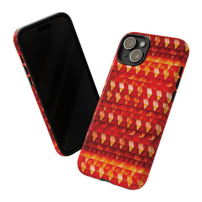 Geometric Flame - Red Triangles - Boston University Red d00000 - Tough Cases