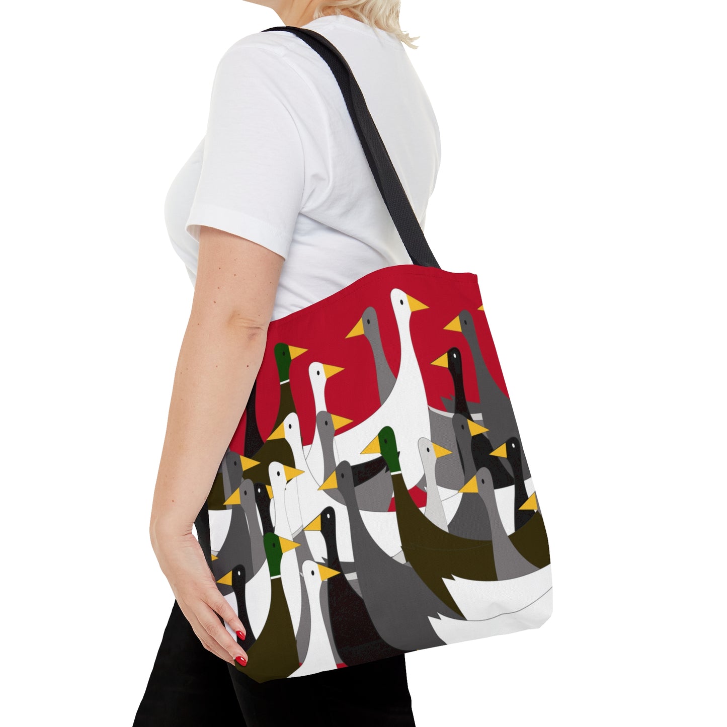 Not as many ducks - Fire Engine Red c8092e - Tote Bag